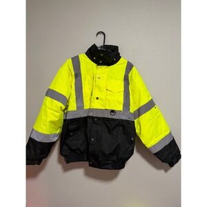 ML Kishigo Mens High Visibility Reflective Bomber Jacket Yellow Black Workwear